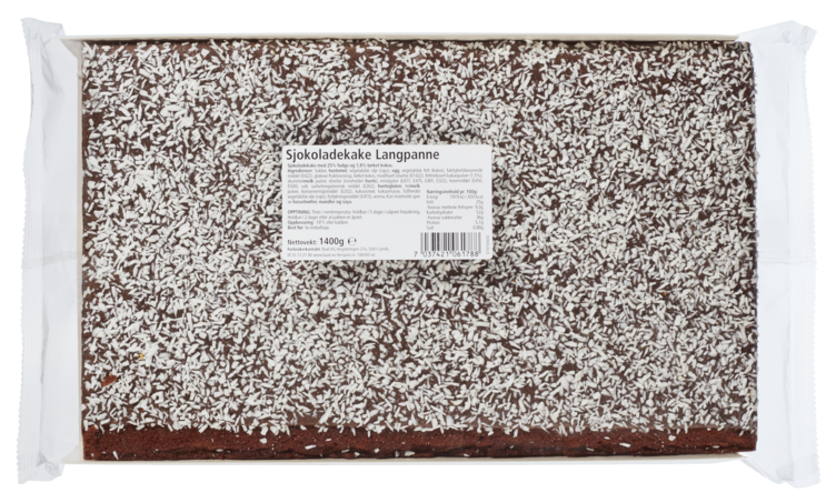 Sjokoladekake Langpanne 1400g Bakeverket