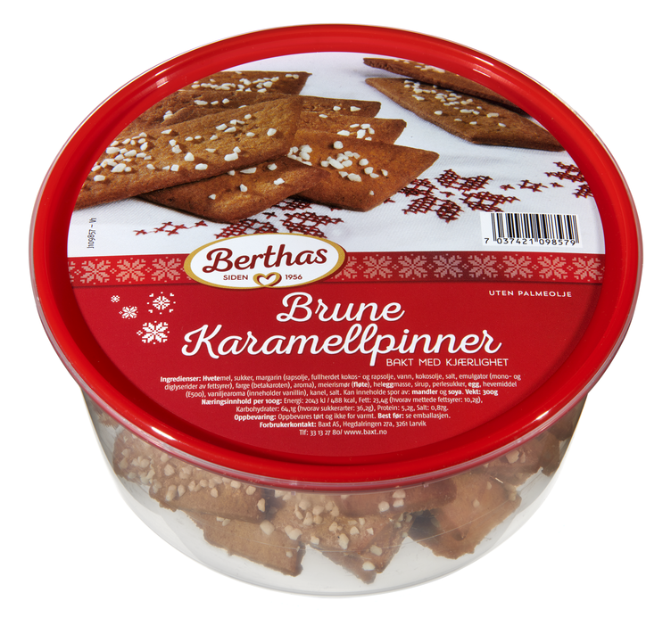 Brune Karamellpinner 300g Berthas