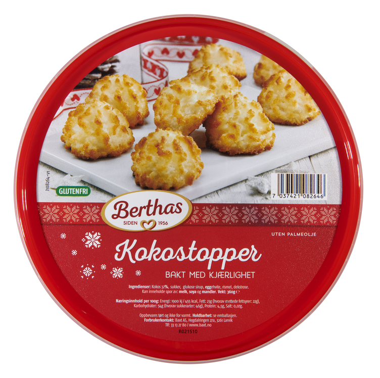 Kokostopper 360g Berthas - Bilde 3
