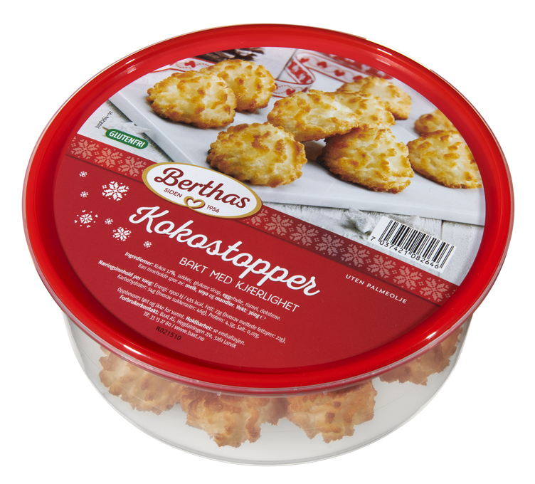 Kokostopper 360g Berthas - Bilde 4