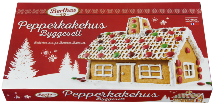 Pepperkakehus Byggesett 380g Berthas