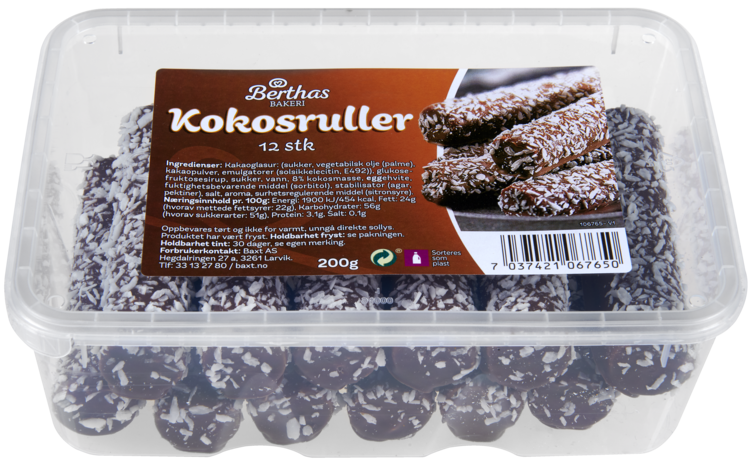 Kokosruller 200g Berthas