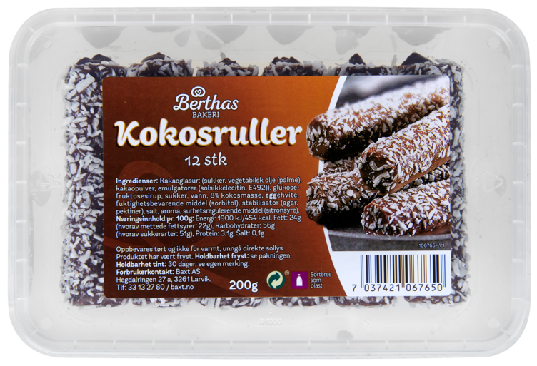 Kokosruller 200g Berthas - Bilde 3