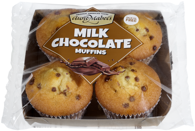 Muffins Milk Chocolate 4pk 280g Aunt Mabels
