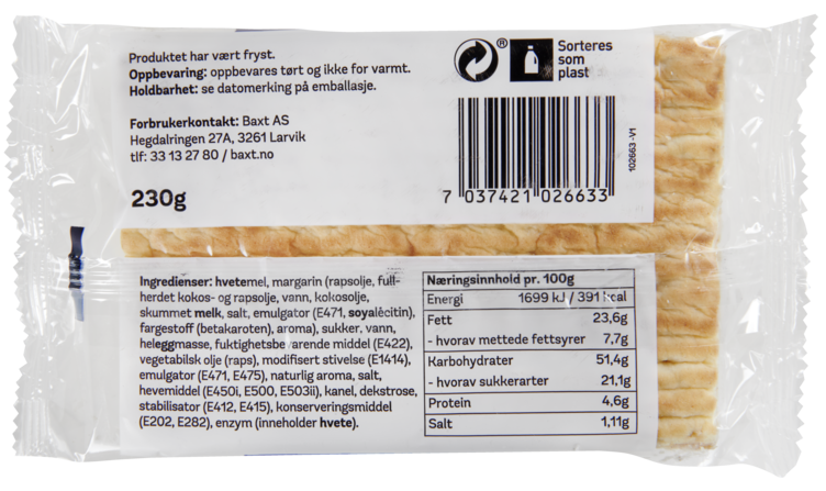 Lefsegodt 4stk Kanel 230g Vestlandslefsa - Bilde 7