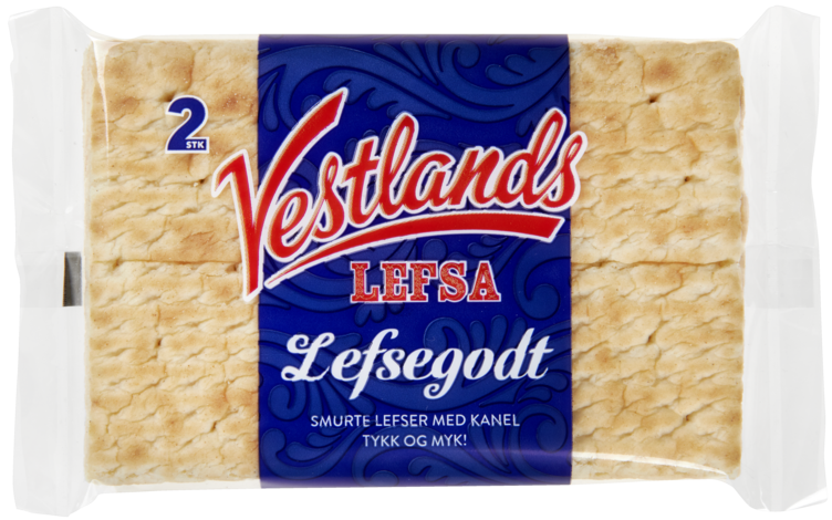Lefsegodt 2stk Kanel 115g Display Vestlandslefsa