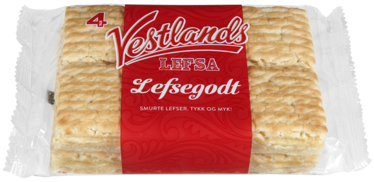 Lefsegodt 4stk 230g Display Vestlandslefsa