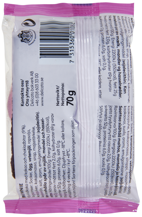 Brownie 1pk 70g Delicato - Bilde 2