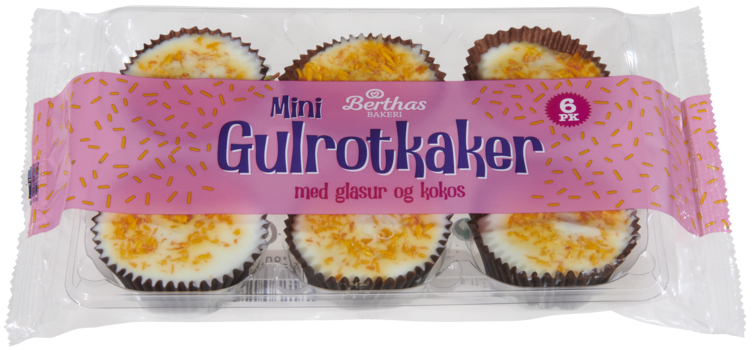 Gulrotkake 6pk 150g Display Berthas