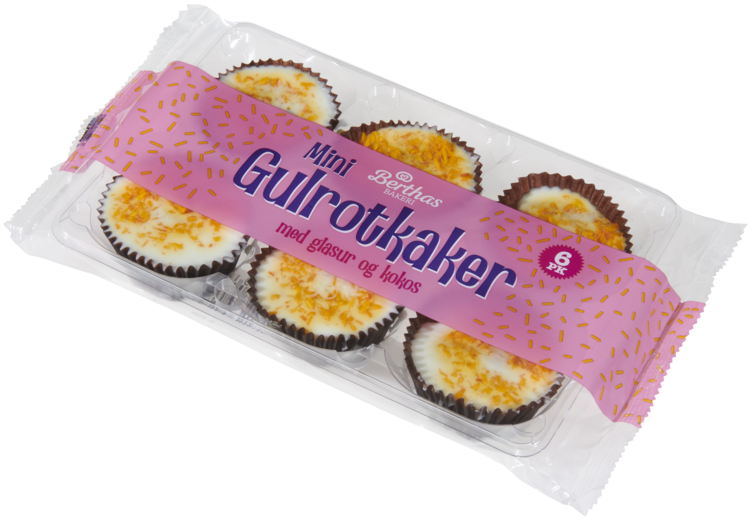 Gulrotkake 6pk 150g Display Berthas - Bilde 4