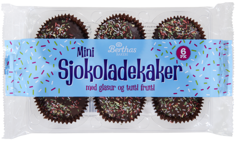 Sjokoladekake 6pk Display Berthas - Bilde 3
