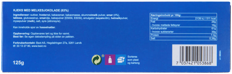 Sjokokjeks 125g Berthas - Bilde 7