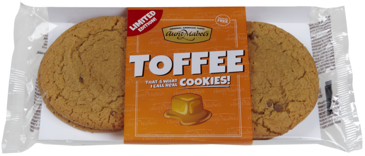 Toffee Cookies 4pk 180g Aunt Mabels