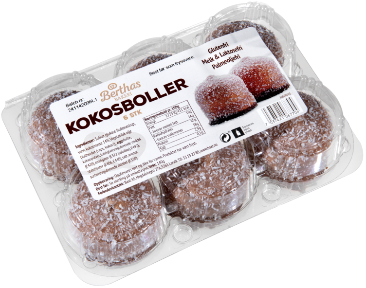 Kokosboller 6pk 140g Berthas - Bilde 2