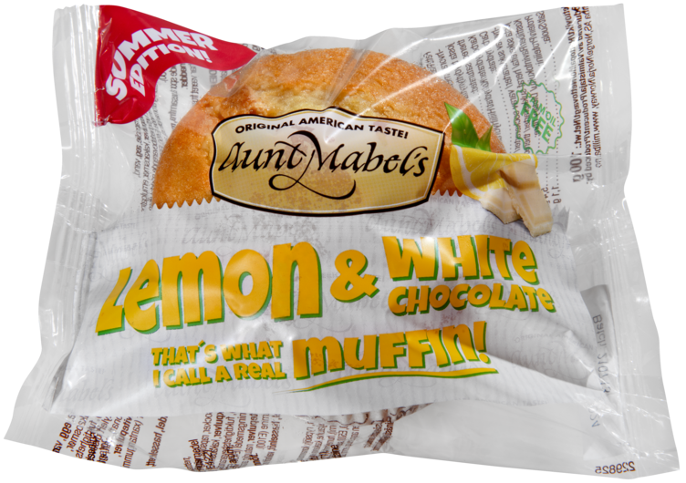 Muffins Lemon White Chocolate 100g Aunt Mabels