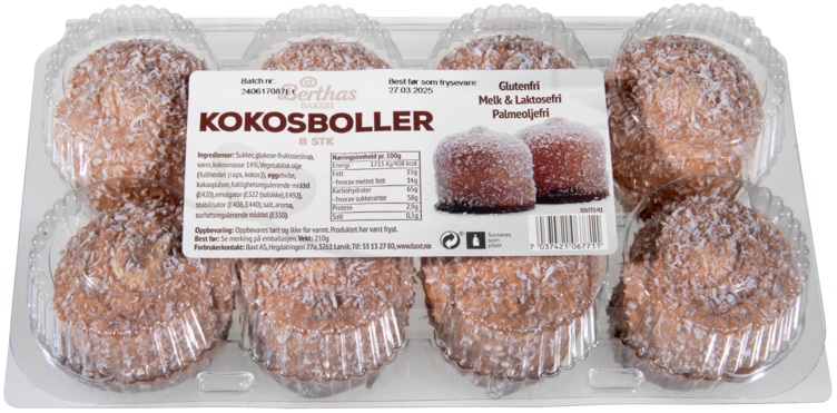 Kokosboller 8pk 210g Berthas