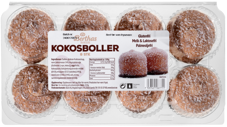 Kokosboller 8pk 210g Berthas - Bilde 3