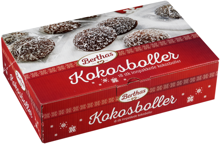 Kokosboller 18stk 420g 1/2pl Berthas - Bilde 2