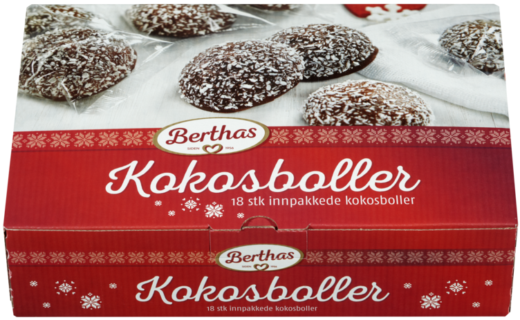 Kokosboller 18stk 420g 1/2pl Berthas