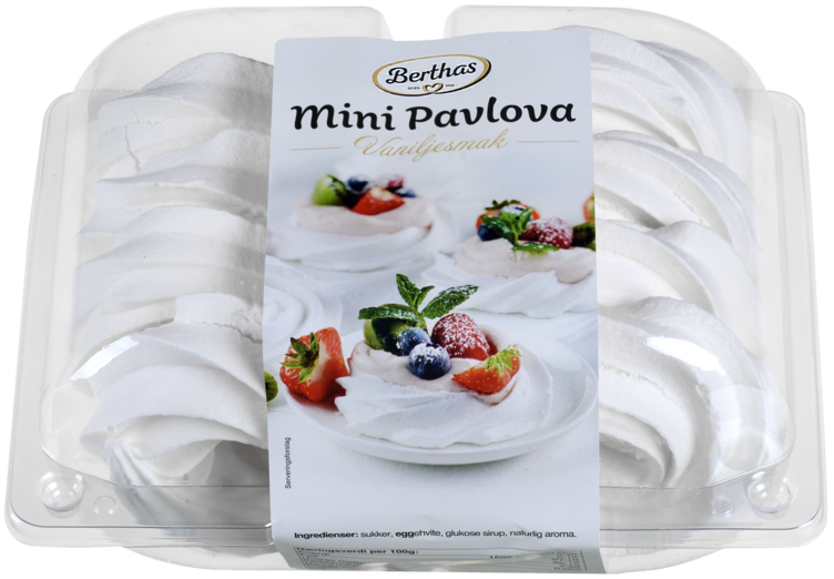 Mini Pavlova Rose Vanilje 120g Berthas