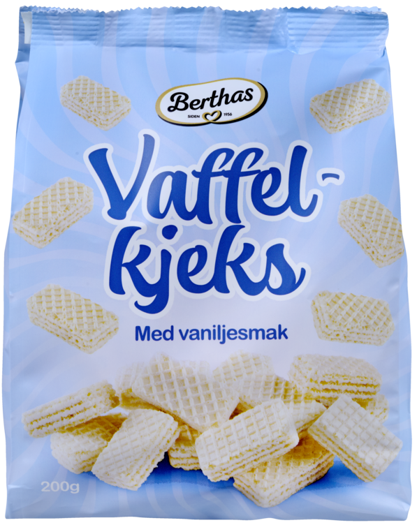 Vaffelkjeks Vanilje 200g Berthas