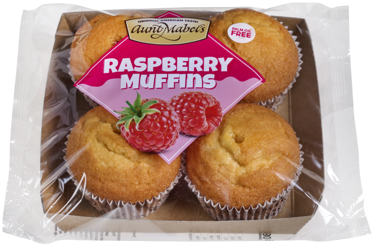 Muffins Raspberry 4pk Aunt Mabels