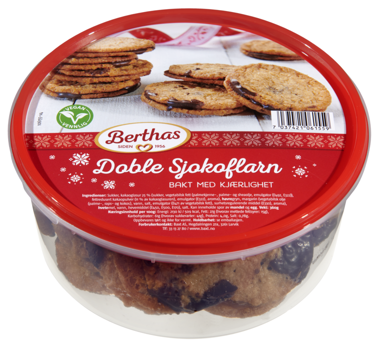 Doble Sjokoflarn 380g 1/2pl Berthas