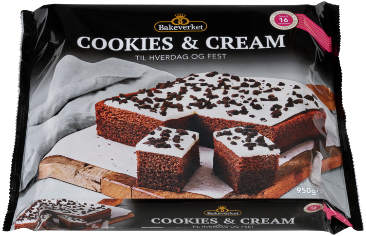 Stor Cookies Cream Kake 950g Bakeverket